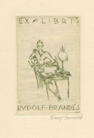Ex Libris Art Deco Exlibris By Gaudeck Franz (1889 - 1946) Germany