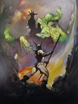 Vintage Frank Frazetta Art The Norseman 1972 Full Color Plate Viking Grim Reaper