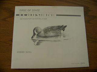 First Of Statelouisiana1989 Migratory Duck Stamps & Print By David Noll.  2 Stamps