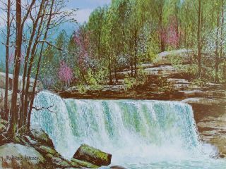 Vintage Art Print Cumberland Falls State Park Kentucky Poster Landscape Corbin