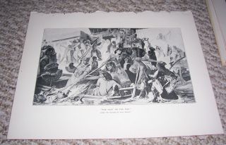 1888 Print " The Hunt On The Nile " Egyptian From The Picture By Hans Makart