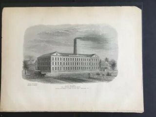 Antique Engraving Paterson Nj 1882 History Franke Silk Braiding Architect