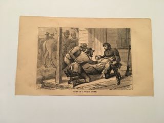 K64) Death Of John Wilkes Booth Civil War Abraham Lincoln 1868 Engraving