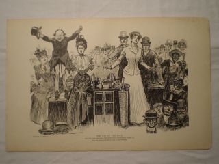 Antique Charles Dana Gibson Girls & Mr.  Pipp Book Print " The Day Of The Race "