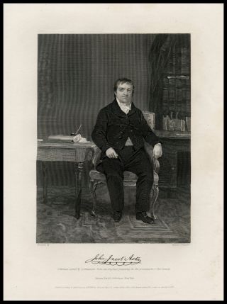 John Jacob Astor 1864 Antique Engraved Historical Portrait Print