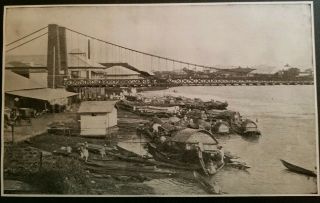 1899 Manila,  Philippines 100 Year Old Suspension Bridge Over Pasig Photo Print