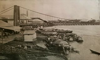 1899 MANILA,  Philippines 100 Year Old SUSPENSION BRIDGE Over Pasig Photo Print 2