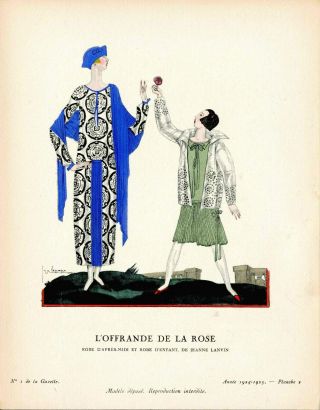 1924 Gazette Du Bon Ton Pochoir Fashion Print L 