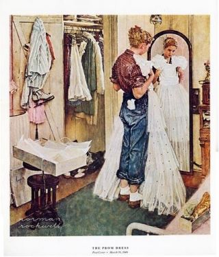Norman Rockwell Young Girl Print The Prom Dress