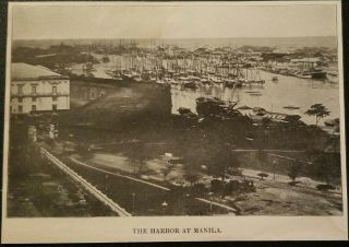 1899 Great View Of The Harbor & Wall At Manila,  Philippines Photo Print