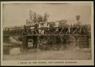 1899 Railroad Train On Bridge Manila & Dagupin Railway Philippines Photo Print