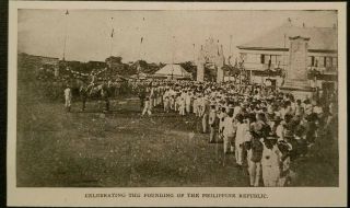 1899 Celebrating The Founding Of The Philippine Republic Rare Photo Print