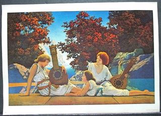 Maxfield Parrish Lithograph Poster Page,  