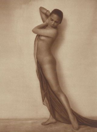 1920s Deco Nude Pretty Island Girl Photogravure Lithograph 306
