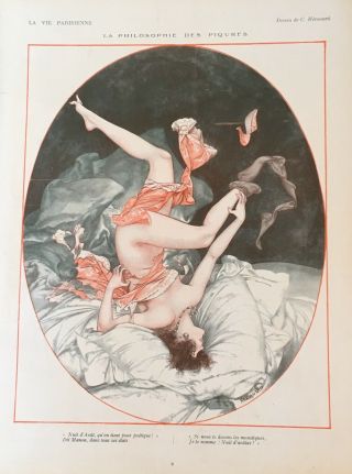 La Vie Parisienne Print 1924 Hèroud Girl In Bed.  Art Deco