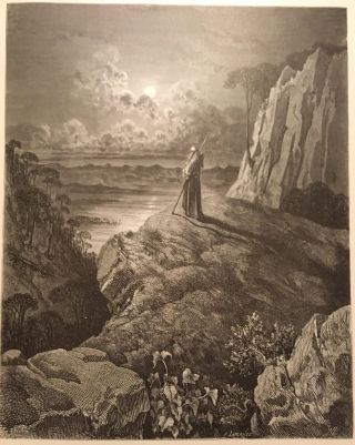 The Hermit On The Mountain By Gustave Dore C.  1889 Print