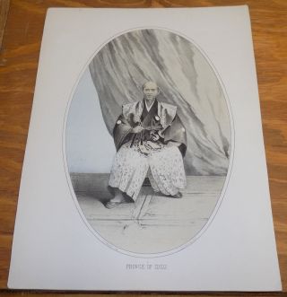 1856 Tinted Print/commodore Perry In Asia/prince Of Idzu,  Japan