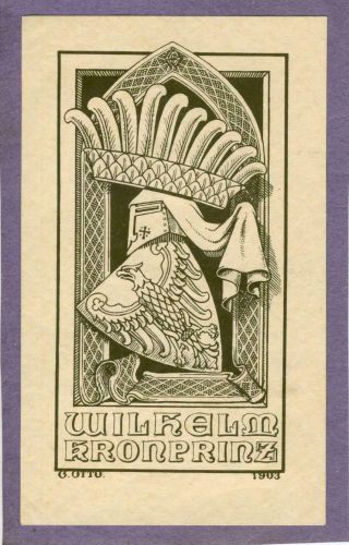 Ex Libris Heraldry Exlibris Art Deco Otto G.  / Germany