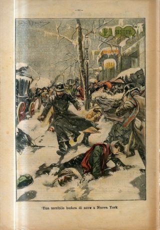 1908 The Snowpocalypse The Great Blizzard In York City In 1888 Usa Print