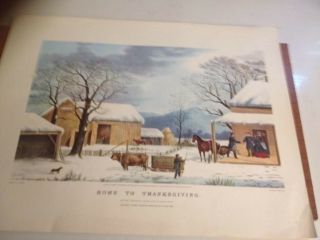 Currier And Ives Home To Thanksgiving Print