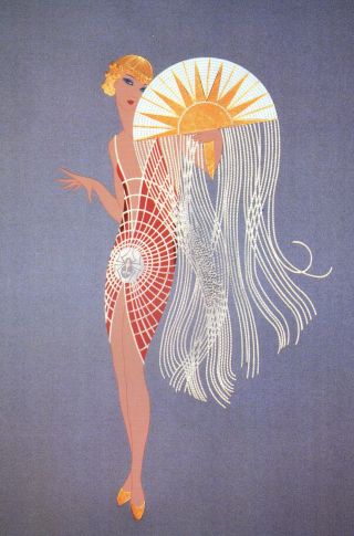Erte Art Deco Book Print " Flapper " Stylish 1920 