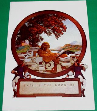 Maxfield Parrish Lithograph Poster Page,  The Bookworm