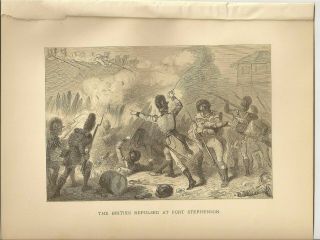 War Of 1812 Engraving: The British Repulsed At Fort Stephenson,  Sandusky Co Ohio