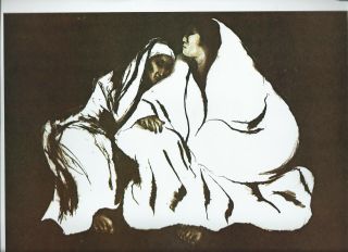 R.  C.  Gorman - " Night,  Two Women " 13 X 9 1/2 - - Southwest,  Western Art Print
