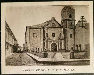 1899 Street View Of The Church Of San Augustin,  Manila,  Philippines Photo Print