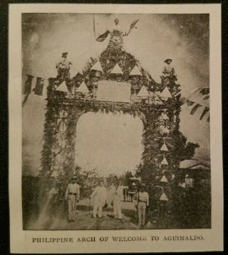 1899 Philippine Arch Of Welcome To General Emilio Aguinaldo Rare Photo Print
