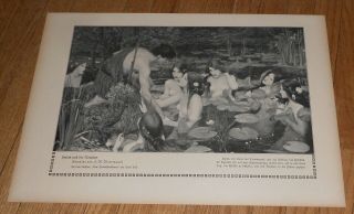 1909 Antique Print Hylas And The Water Nymphs John William Waterhouse Mermaids