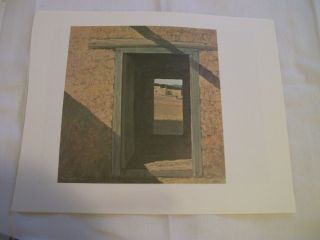 1971 Lithograph " Adobe Doorway " By Eric Sloane 1905 - 1985 - 11 " X 13 "