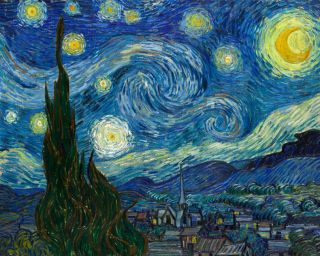 Starry Night Van Gogh Art Print Canvas Small Wall Decor Painting Print 8x10