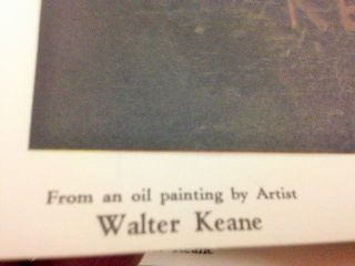 Walter Margaret KEANE ALONE Big Eyes 1960 ' s Mid Century Litho Print 30 1/4”x38” 2