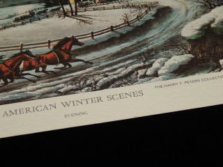Vintage Picture,  AMERICAN WINTER SCENES,  WINTER,  Currier & Ives,  Sleigh In Country 3