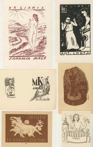 12 Ex Libris Erotic Exlibris Art Deco & Other Style By V.  Artists