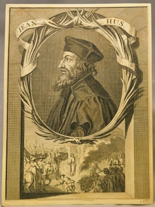 Rare Antique Bernard Picart Jan Hus,  Copper Engraving,  1673 - 1733 With Provenance