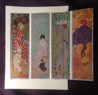 1969 Vintage Bonnard " Four Panels For A Screen " Color Offset Lithograph