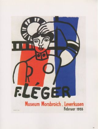 1989 Vintage " F.  Leger " Morsbroich Museum Mourlot Mini Poster Color Lithograph