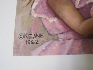 Vintage KEANE Prints Big Eyed Girl w Balloons 