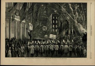 4th Of July Centennial Celebration Fireworks Ny 1876 Great Old Print For Display