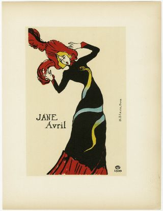 Vintage 1951 Henri De Toulouse - Lautrec Print French Can - Can Dancer Jane Avril