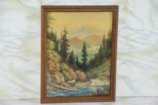 Antique Mountain Wilderness Framed Print