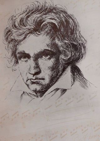 Beethoven,  1970 Poster Of Beethoven,  Printed In London By Athena.