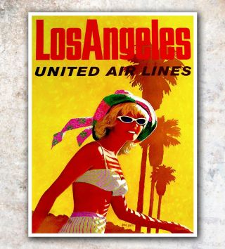 Los Angeles California Art Travel Poster Wall Decor Print 12x16 " A426