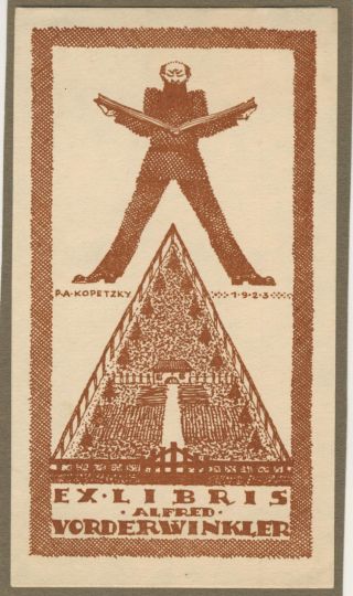 Ex Libris Masonic Exlibris Art Deco By Kopetzky P.  A.  / Germany