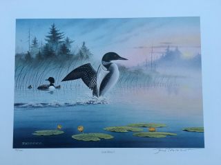 " Loon Dance I " By Jerry Readeke 1988 Art Print Limited Edition
