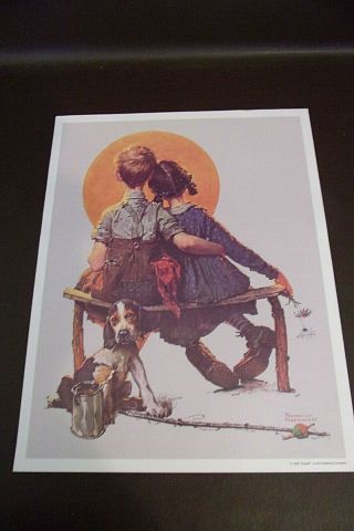 Vintage 11 X 14 Print " Sunset " By Norman Rockwell (at044)