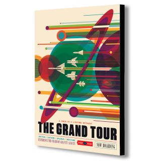 The Grand Tour - Nasa Space,  Saturn,  Retro,  Vintage Canvas Wall Art - Various Sizes