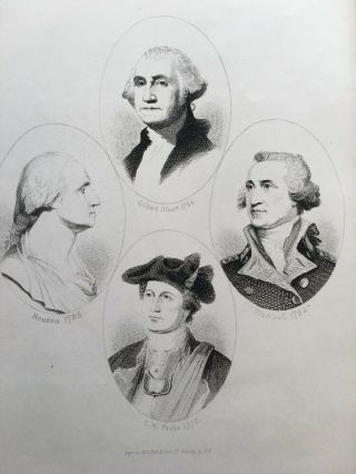 1880 George Washington Portrait Engraving Multiple Historical Views Print